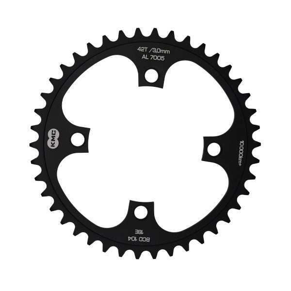 Ketjuratas KMC, E-bike Bosch 42h,BCD 104, etu musta, 1/8", 3mm offset